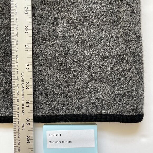 Field Manor Women Tunic Wool Jacket Size‎ L Gray Black Piping Modern Classics - Picture 11 of 12